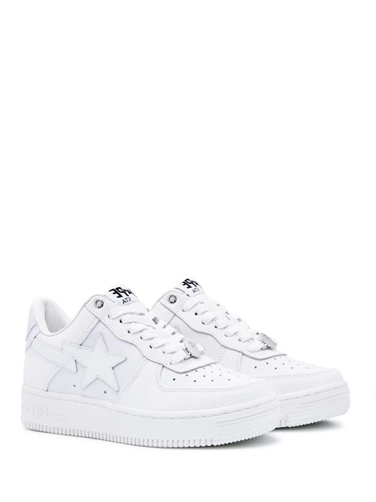 BAPE STA™ Low – Triple White Pebble Leather