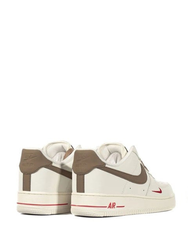 Nike Air Force 1 Low – Sail, Brown & Red "Mini Swoosh"