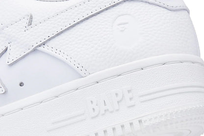 BAPE STA™ Low – Triple White Pebble Leather