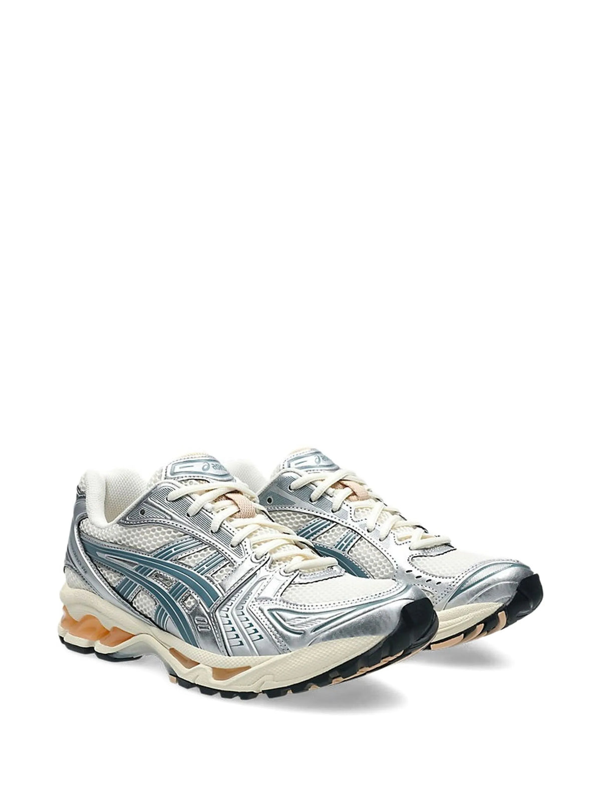 ASICS GEL-Kayano 14 – Metallic Silver & Teal / Cream